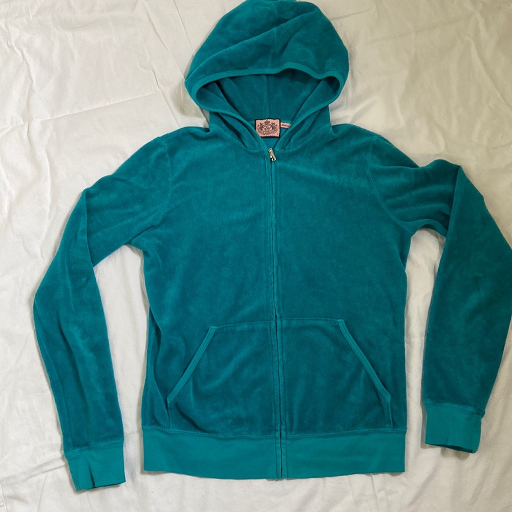 Juicy couture teal terry track jacket